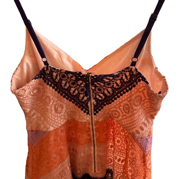 Maeve beautiful orange blue fully lined dress. Size 8. - Picture 3 of 14